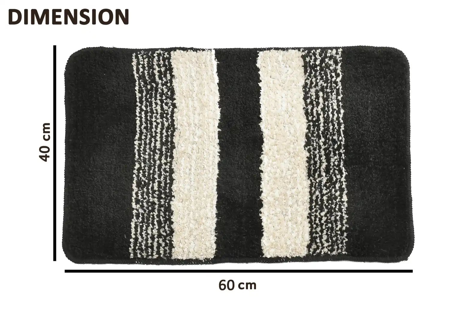 Vertigo - Black Microfibre Doormat (Pack of 2)