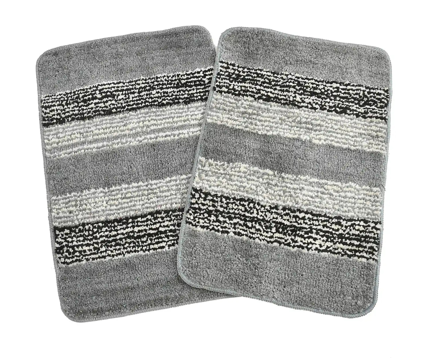 Vertigo - Light Grey Microfibre Doormat (Pack of 2)