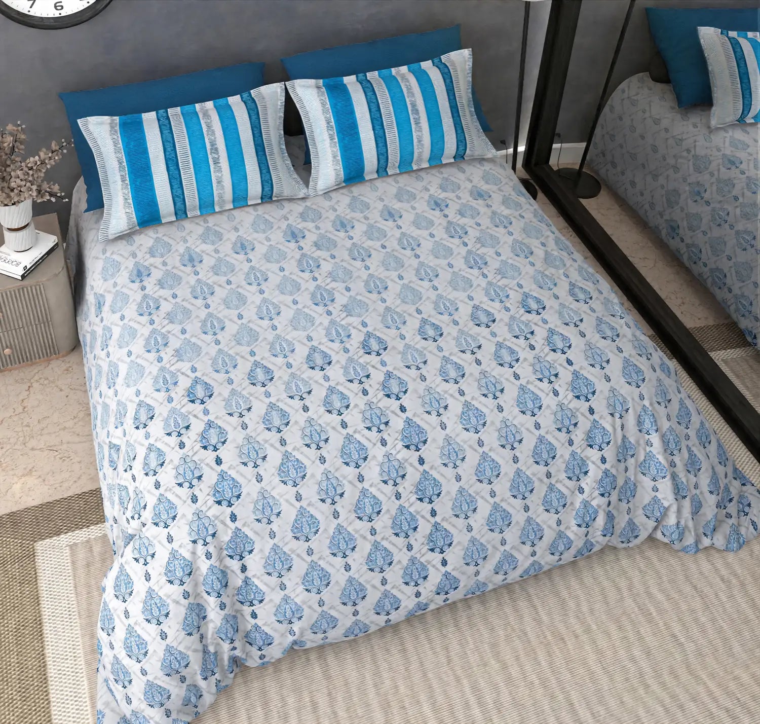 Vista Sky - King - 100% Pure Cotton Bedsheet (108×108 inches)