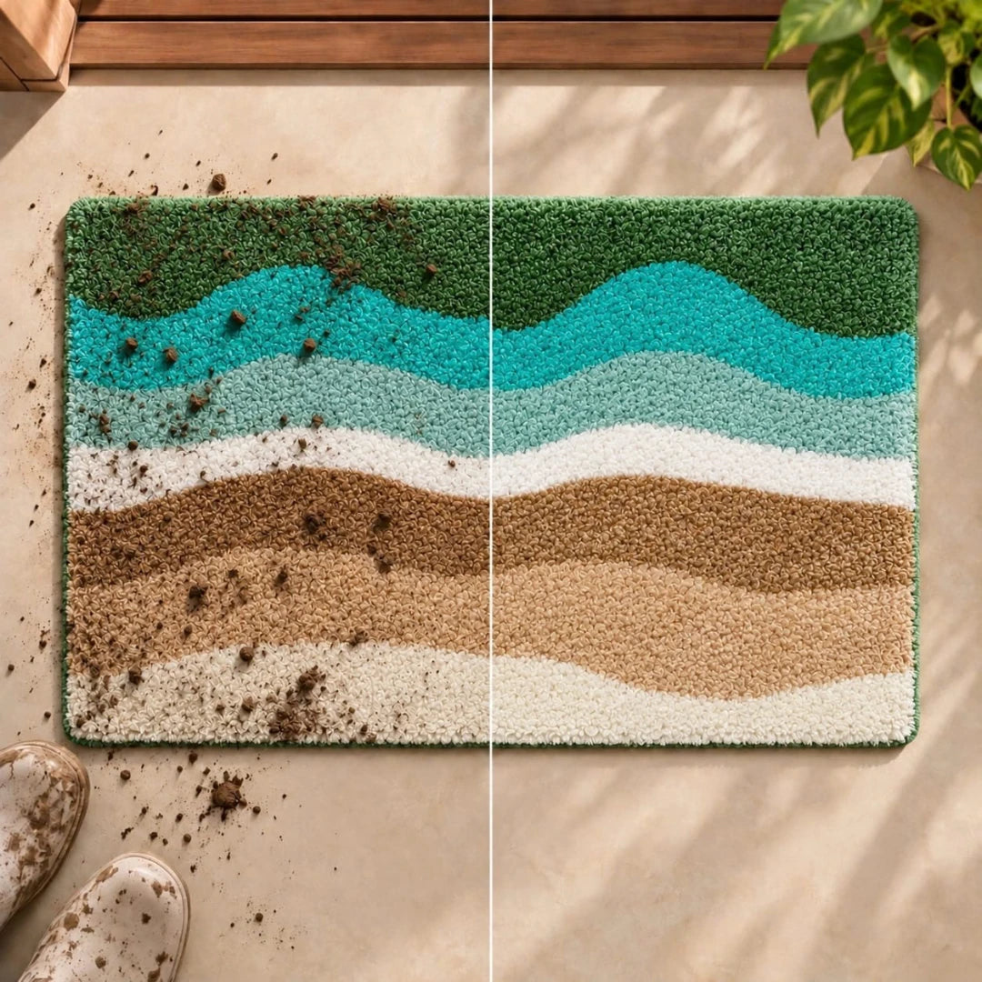 Waves - Anti-Slip Microfibre Doormat (40x60 cm) - Pack of 1