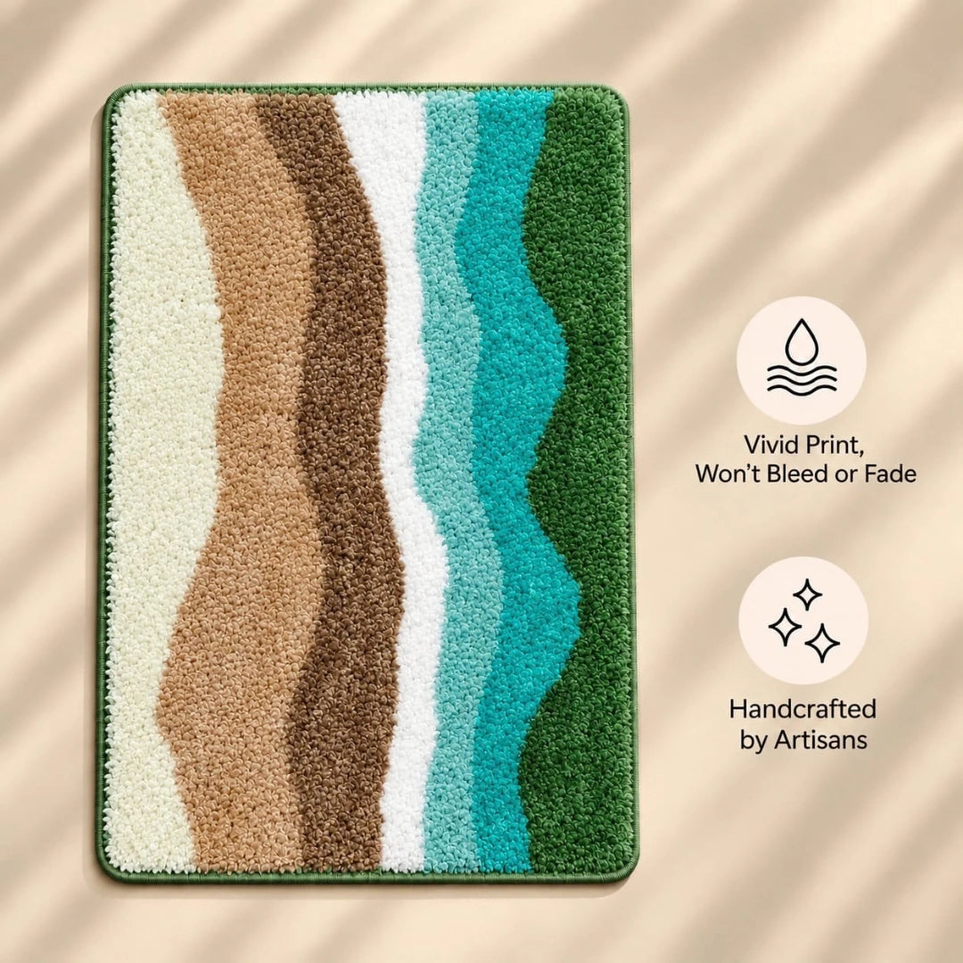 Waves - Anti-Slip Microfibre Doormat (40x60 cm) - Pack of 1